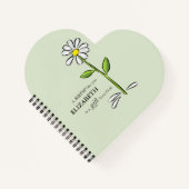 ナース誕生日宗教的グリーンデイジー パーソナライズされた ノートブック (正面)