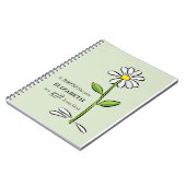 ナース誕生日宗教的グリーンデイジー パーソナライズされた ノートブック (左側)