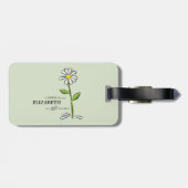 ナース誕生日宗教的グリーンデイジー パーソナライズされた ラゲッジタグ (裏面横)