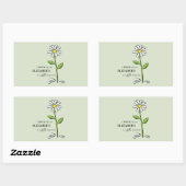 ナース誕生日宗教的グリーンデイジー パーソナライズされた 長方形シール (シート)