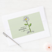 ナース誕生日宗教的グリーンデイジー パーソナライズされた 長方形シール (封筒)