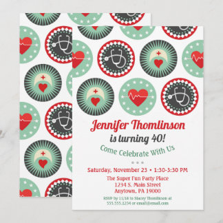 ナース誕生日招待状看護パーティーRN LPN 招待状