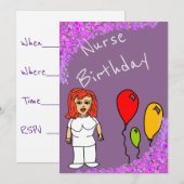 ナース誕生日 招待状 (正面/裏面)
