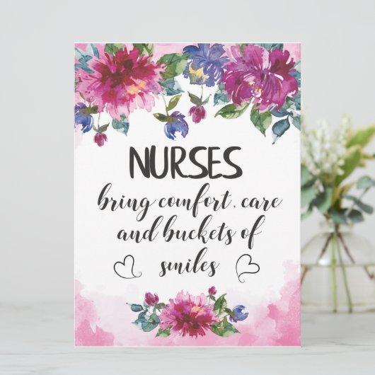 ナース賞状引用文卒業ギフト感謝してい カード (スタンド正面)