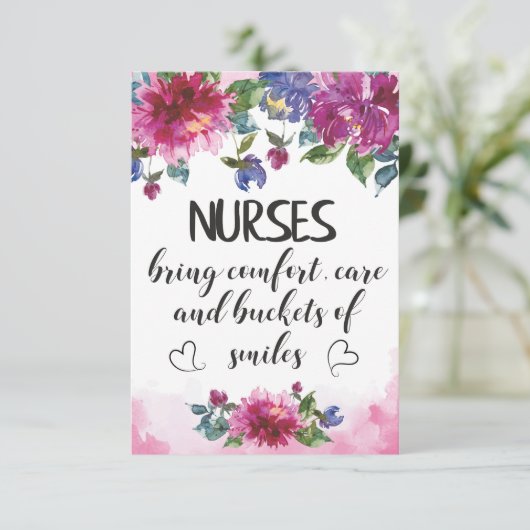 ナース賞状引用文卒業ギフト感謝してい サンキューカード (スタンド正面)