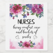 ナース賞状引用文卒業ギフト感謝してい ワインラベル (シングルラベル)