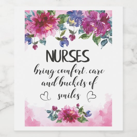 ナース賞状引用文卒業ギフト感謝してい ワインラベル (シングルラベル)