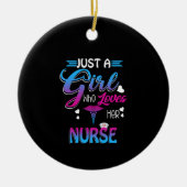 ナース贈与 |彼女のナースを愛する女の子 セラミックオーナメント (正面)