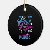 ナース贈与 |彼女のナースを愛する女の子 セラミックオーナメント (左)