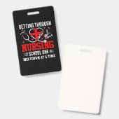 ナース贈与 |看護学校1を通る バッジ (正面＆裏面)