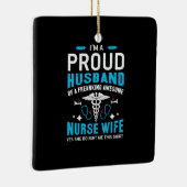 ナース贈与 |私は夫誇りを持っただ セラミックオーナメント (右)