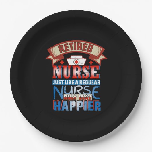 ナース贈与 |退職したナースは規則正しい ペーパープレート (正面)