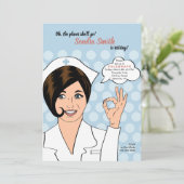 ナース退かわいらし職パーティの招待状 招待状 (スタンド正面)