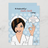 ナース退かわいらし職パーティの招待状 招待状 (正面/裏面)