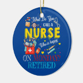 ナース退職したのおもしろい退職者 セラミックオーナメント (左)