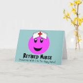 ナース退職したギフト「ハッピーダンスピンク カード (黄色い花)