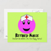 ナース退職したギフト「ハッピーダンスピンク ポストカード (正面/裏面)