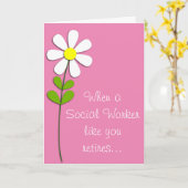 ナース退職したピンクカード カード (黄色い花)