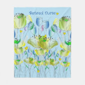 ナース退職したフリースブランケットライトブルー フリースブランケット (正面)