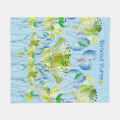 ナース退職したフリースブランケットライトブルー フリースブランケット (正面(横))