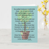 ナース退職した詩グリーティングカードbyゲイル・ガベルRN カード (黄色い花)