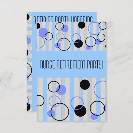 ナース退職パーティの招待状レトロスタイル 招待状 (正面/裏面)