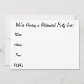 ナース退職パーティの招待状 招待状 (裏面)