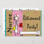 ナース退職パーティの招待状 招待状 (正面/裏面)
