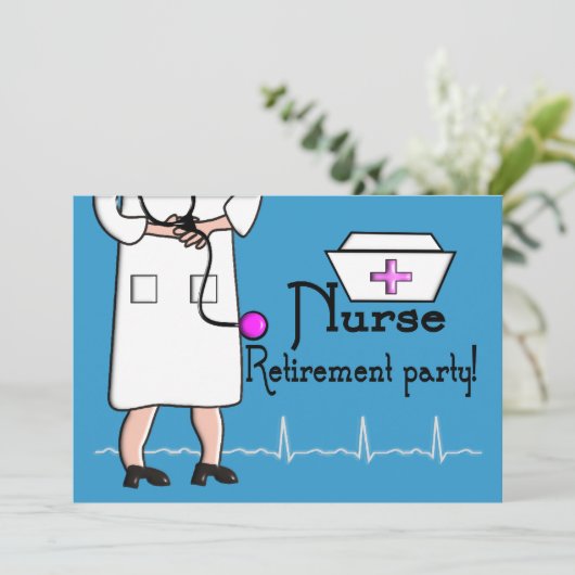 ナース退職パーティの招待状 招待状 (スタンド正面)