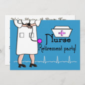 ナース退職パーティの招待状 招待状 (正面/裏面)