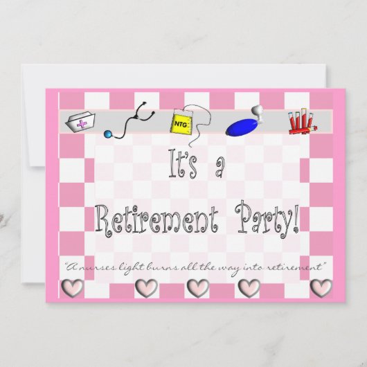 ナース退職パーティの招待状 招待状 (正面)