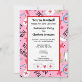 ナース退職パーティーお祝いピンク 招待状 (裏面)