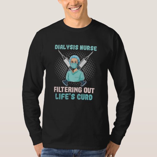 ナース透析ナースフィルタリングアウトライフのカードRn Tシャツ (正面)
