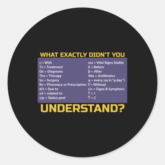 ナース速記ナース又は看護学生 ラウンドシール (正面)