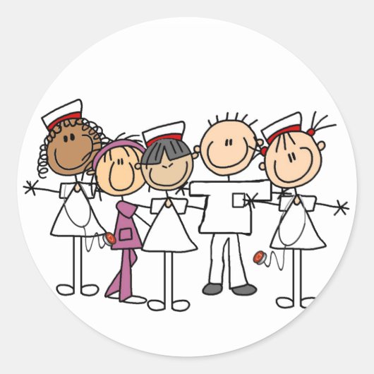 ナース週間Tシャツとギフト ラウンドシール (正面)