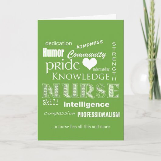 ナース週 – ナース属性 – 緑 サンキューカード (正面)