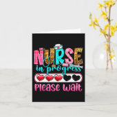 ナース進行中お待ち下さい看護学校未来 カード (黄色い花)