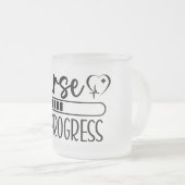 ナース進行中の曇りガラスのマグカップ フロストグラスマグカップ (正面右)