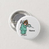 ナース運の巨大ショット針ボタン 缶バッジ (正面&裏面)