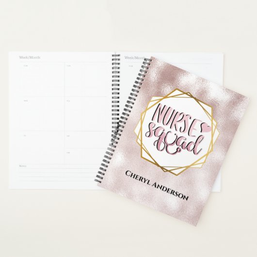 ナース部隊DIYネームピンクパールきらめくスパークル プランナー手帳 (ディスプレー)
