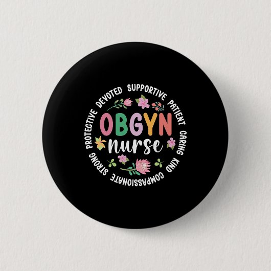 ナース鑑賞円Obgynナース 缶バッジ (正面)
