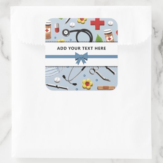 ナース鑑賞用正方形ステッカー スクエアシール (バッグ)