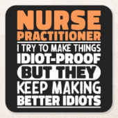 ナース開業医かわいいものを作ろうとしおもしろいる スクエアペーパーコースター (正面)