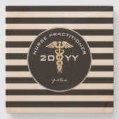 ナース開業医のパーソナライズされた卒業 ストーンコースター (正面)