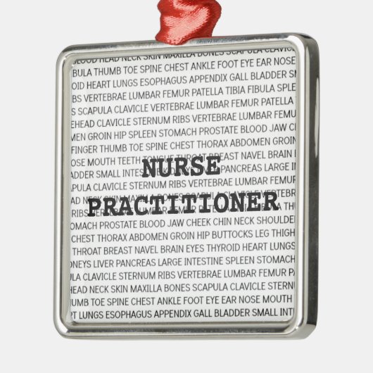 ナース開業医の医学用語クリスマス メタルオーナメント (左)