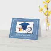 ナース開業医の院長卒業証書記ステソスコップ カード (黄色い花)