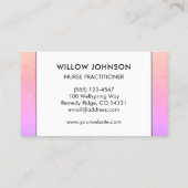 ナース開業医アシスタントピンクパープル 名刺 (裏面)