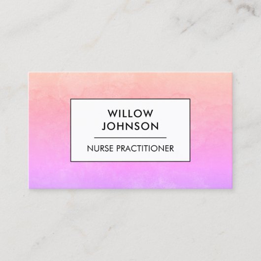 ナース開業医アシスタントピンクパープル 名刺 (正面)