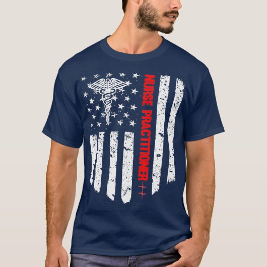 ナース開業医アメリカ国旗RN登録 Tシャツ (正面)