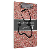 ナース開業医バラ金ゴールドパーソナライズされたグリッター クリップボード (右)